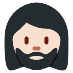 🧔🏻‍♀️ Wanita Berjanggut Warna Kulit Cerah Twitter