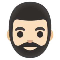 🧔🏻‍♂️ Pria Berjanggut Warna Kulit Cerah Google