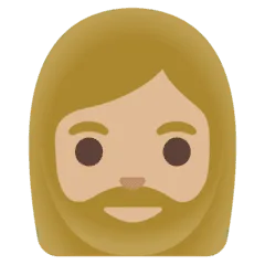 🧔🏼‍♀️ Wanita Berjanggut Warna Kulit Cerah Sedang Google