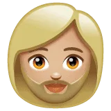 🧔🏼‍♀️ Wanita Berjanggut Warna Kulit Cerah Sedang WhatsApp