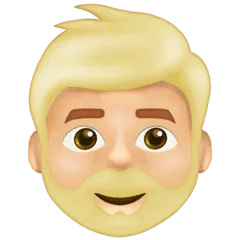 🧔🏼‍♂️ Pria Berjanggut Warna Kulit Cerah Sedang Emojipedia