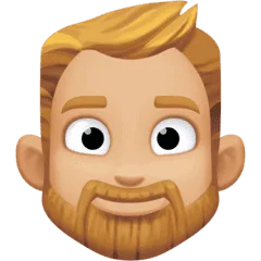 🧔🏼‍♂️ Pria Berjanggut Warna Kulit Cerah Sedang Facebook