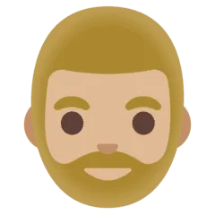 🧔🏼‍♂️ Pria Berjanggut Warna Kulit Cerah Sedang Google