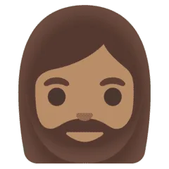 🧔🏽‍♀️ Wanita Berjanggut Warna Kulit Sedang Google