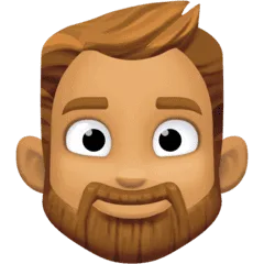 🧔🏽‍♂️ Pria Berjanggut Warna Kulit Sedang Facebook