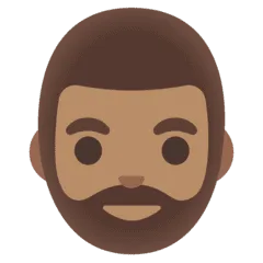 🧔🏽‍♂️ Pria Berjanggut Warna Kulit Sedang Google