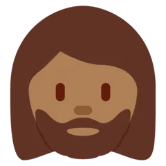 🧔🏾‍♀️ Wanita Berjanggut Warna Kulit Gelap Sedang Twitter