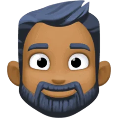 🧔🏾‍♂️ Pia Berjanggut Warna Kulit Gelap Sedang Facebook
