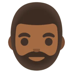 🧔🏾‍♂️ Pia Berjanggut Warna Kulit Gelap Sedang Google