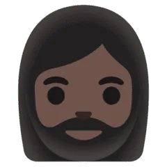 🧔🏿‍♀️ Wanita Berjanggut Warna Kulit Gelap Google
