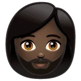🧔🏿‍♀️ Wanita Berjanggut Warna Kulit Gelap WhatsApp