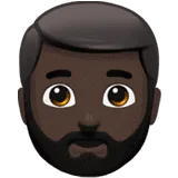 🧔🏿‍♂️ Pria Berjanggut Warna Kulit Gelap Apple