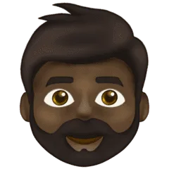 🧔🏿‍♂️ Pria Berjanggut Warna Kulit Gelap Emojipedia