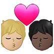 🧑🏼‍❤️‍💋‍🧑🏿 Berciuman Warna Kulit Cerah Sedang dengan Warna Kulit Gelap Samsung