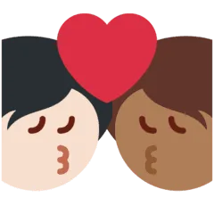 🧑🏾‍❤️‍💋‍🧑🏻 Berciuman Warna Kulit Gelap Sedang dengan Warna Kulit cerah Twitter