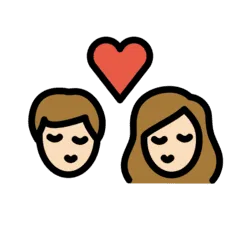 👩🏻‍❤️‍💋‍👨🏻 Berciuman Wanita dengan Pria Warna Kulit Cerah OpenMoji