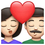 👩🏻‍❤️‍💋‍👨🏻 Berciuman Wanita dengan Pria Warna Kulit Cerah WhatsApp