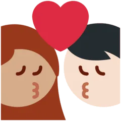 👩🏻‍❤️‍💋‍👨🏽 Berciuman Wanita dengan Pria Warna Kulit Cerah dengan Warna Kulit Sedang Twitter