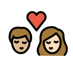 👩🏼‍❤️‍💋‍👨🏻 Berciuman Wanita dengan Pria Warna Kulit Cerah Sedang dengan Warna Kulit Cerah OpenMoji