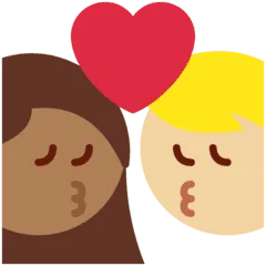 👩🏼‍❤️‍💋‍👨🏾 Berciuman Wanita dengan Pria Warna Kulit Cerah Sedang dengan Warna Kulit Gelap Sedang Twitter