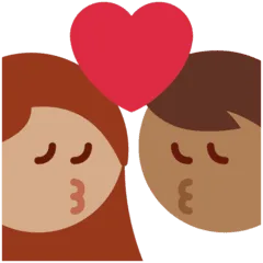 👩🏾‍❤️‍💋‍👨🏽 Berciuman Wanita dengan Pria Warna Kulit Gelap Sedang dengan Warna Kulit Sedang Twitter