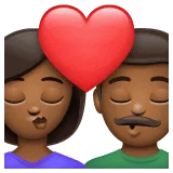 👩🏾‍❤️‍💋‍👨🏾 Berciuman Wanita dengan Pria Warna Kulit Gelap Sedang WhatsApp