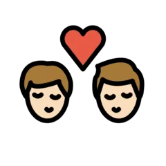 👨🏻‍❤️‍💋‍👨🏻 Berciuman Pria dengan Pria Warna Kulit Cerah OpenMoji