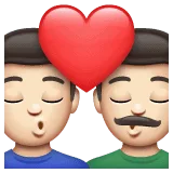 👨🏻‍❤️‍💋‍👨🏻 Berciuman Pria dengan Pria Warna Kulit Cerah WhatsApp