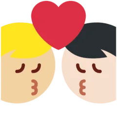 👨🏻‍❤️‍💋‍👨🏼 Berciuman Pria dengan Pria Warna Kulit Cerah dengan Warna Kulit Cerah Sedang Twitter
