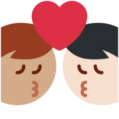 👨🏻‍❤️‍💋‍👨🏽 Berciuman Pria dengan Pria Warna Kulit Cerah dengan Warna Kulit Sedang Twitter
