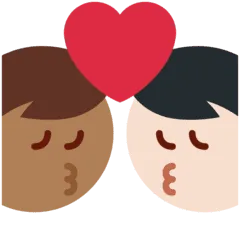 👨🏻‍❤️‍💋‍👨🏾 Berciuman Pria dengan Pria Warna Kulit Cerah dengan Warna Kulit Gelap Sedang Twitter