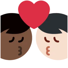 👨🏻‍❤️‍💋‍👨🏿 Berciuman Pria dengan Pria Warna Kulit Cerah dengan Warna Kulit Gelap Twitter