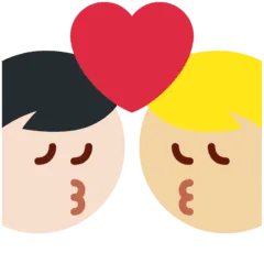 👨🏼‍❤️‍💋‍👨🏻 Berciuman Pria dengan Pria Warna Kulit Cerah Sedang dengan Warna Kulit Cerah Twitter