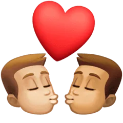 👨🏼‍❤️‍💋‍👨🏽 Berciuman Pria dengan Pria Warna Kulit Cerah Sedang dengan Warna Kulit Sedang Facebook