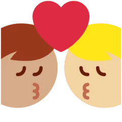 👨🏼‍❤️‍💋‍👨🏽 Berciuman Pria dengan Pria Warna Kulit Cerah Sedang dengan Warna Kulit Sedang Twitter