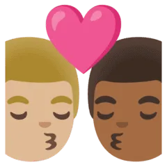 👨🏼‍❤️‍💋‍👨🏾 Berciuman Pria dengan Pria Warna Kulit Cerah Sedang dengan Warna Kulit Gelap Sedang Google