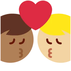 👨🏼‍❤️‍💋‍👨🏾 Berciuman Pria dengan Pria Warna Kulit Cerah Sedang dengan Warna Kulit Gelap Sedang Twitter