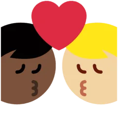 👨🏼‍❤️‍💋‍👨🏿 Berciuman Pria dengan Pria Warna Kulit Cerah Sedang dengan Warna Kulit Gelap Twitter