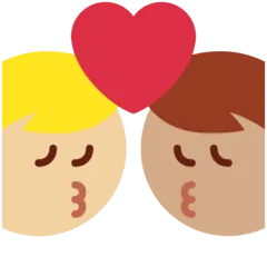 👨🏽‍❤️‍💋‍👨🏼 Berciuman Pria dengan Pria Warna Kulit Sedang dengan Warna Kulit Cerah Sedang Twitter