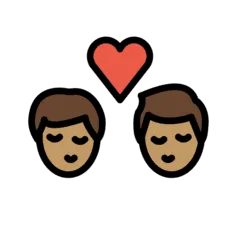 👨🏽‍❤️‍💋‍👨🏽 Berciuman Pria dengan Pria Warna Kulit Sedang OpenMoji