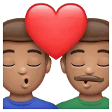 👨🏽‍❤️‍💋‍👨🏽 Berciuman Pria dengan Pria Warna Kulit Sedang WhatsApp