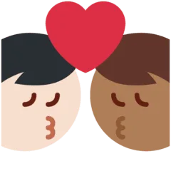 👨🏾‍❤️‍💋‍👨🏻 Berciuman Pria dengan Pria Warna Kulit Gelap Sedang dengan Warna Kulit Cerah Twitter
