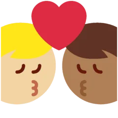 👨🏾‍❤️‍💋‍👨🏼 Berciuman Pria dengan Pria Warna Kulit Gelap Sedang dengan Warna Kulit Cerah Sedang Twitter