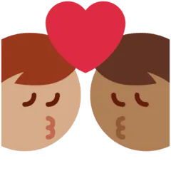 👨🏾‍❤️‍💋‍👨🏽 Berciuman Pria dengan Pria Warna Kulit Gelap Sedang dengan Warna Kulit Sedang Twitter