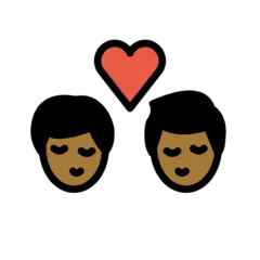 👨🏾‍❤️‍💋‍👨🏾 Berciuman Pria dengan Pria Warna Kulit Gelap Sedang OpenMoji
