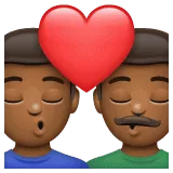 👨🏾‍❤️‍💋‍👨🏾 Berciuman Pria dengan Pria Warna Kulit Gelap Sedang WhatsApp