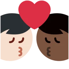 👨🏿‍❤️‍💋‍👨🏻 Berciuman Pria dengan Pria Warna Kulit Gelap dengan Warna Kulit Cerah Twitter