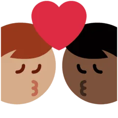 👨🏿‍❤️‍💋‍👨🏽 Berciuman Pria dengan Pria Warna Kulit Gelap dengan Warna Kulit Sedang Twitter