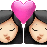 👩🏻‍❤️‍💋‍👩🏻 Berciuman Wanita dengan Wanita Warna Kulit Cerah Apple