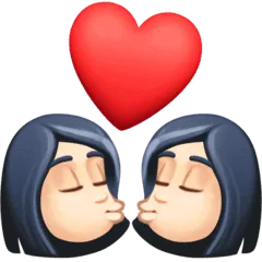 👩🏻‍❤️‍💋‍👩🏻 Berciuman Wanita dengan Wanita Warna Kulit Cerah Facebook